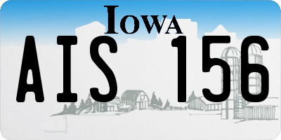 IA license plate AIS156