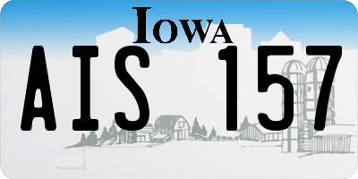 IA license plate AIS157