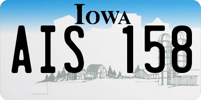IA license plate AIS158