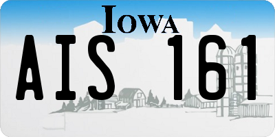 IA license plate AIS161