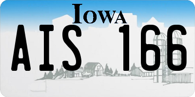 IA license plate AIS166