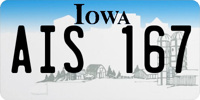IA license plate AIS167