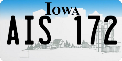 IA license plate AIS172