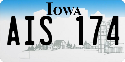 IA license plate AIS174