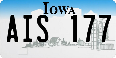 IA license plate AIS177