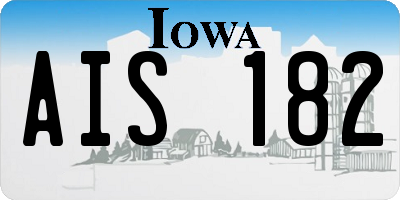 IA license plate AIS182