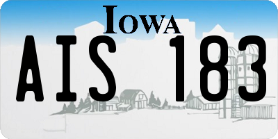 IA license plate AIS183