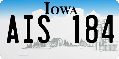 IA license plate AIS184