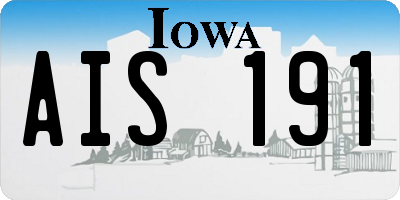 IA license plate AIS191