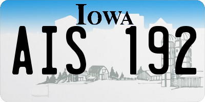 IA license plate AIS192