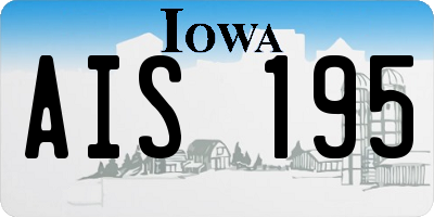 IA license plate AIS195