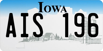 IA license plate AIS196