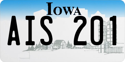 IA license plate AIS201