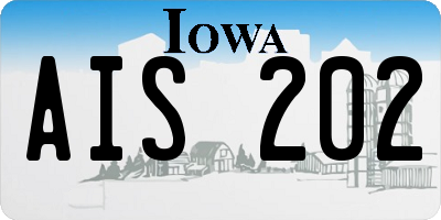 IA license plate AIS202
