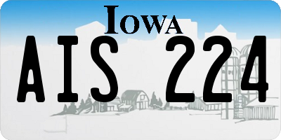 IA license plate AIS224