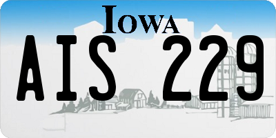 IA license plate AIS229