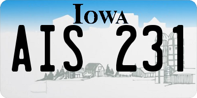 IA license plate AIS231