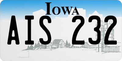 IA license plate AIS232
