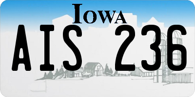 IA license plate AIS236