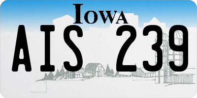 IA license plate AIS239