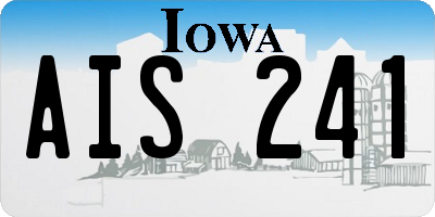 IA license plate AIS241