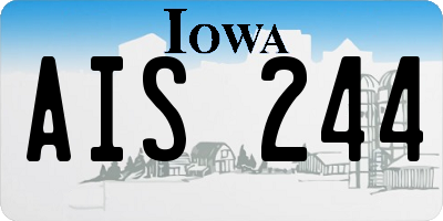 IA license plate AIS244