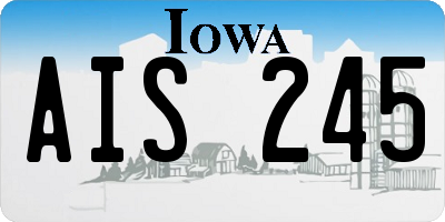 IA license plate AIS245