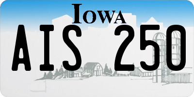 IA license plate AIS250