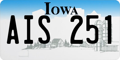 IA license plate AIS251