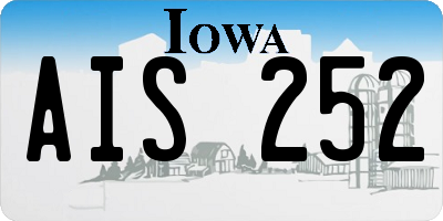 IA license plate AIS252