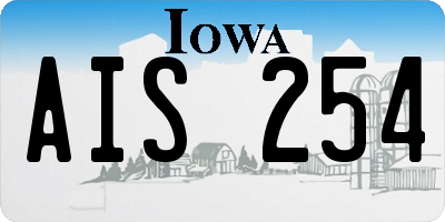 IA license plate AIS254