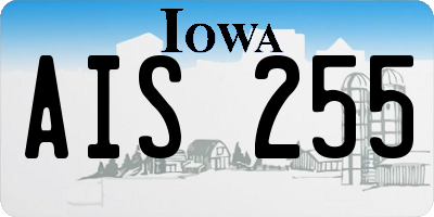 IA license plate AIS255