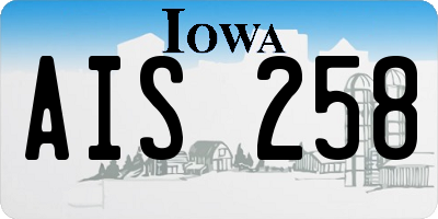 IA license plate AIS258