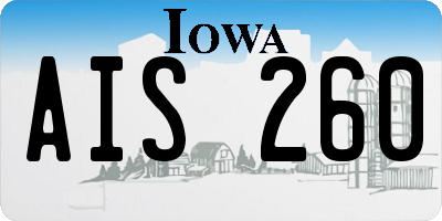 IA license plate AIS260