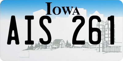 IA license plate AIS261