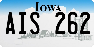 IA license plate AIS262