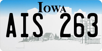 IA license plate AIS263