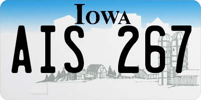 IA license plate AIS267