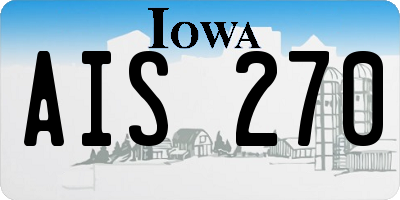 IA license plate AIS270
