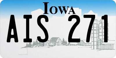 IA license plate AIS271