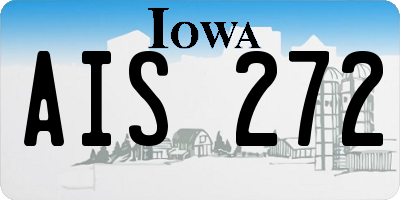 IA license plate AIS272
