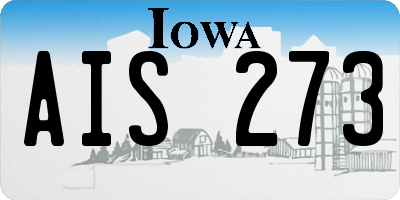 IA license plate AIS273