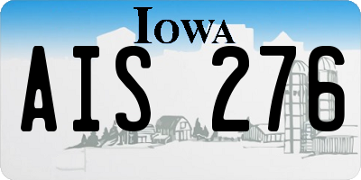 IA license plate AIS276