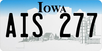 IA license plate AIS277