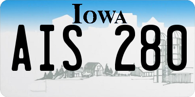 IA license plate AIS280