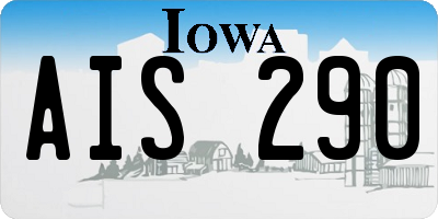 IA license plate AIS290