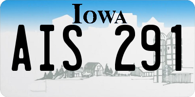 IA license plate AIS291