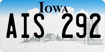 IA license plate AIS292