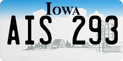 IA license plate AIS293