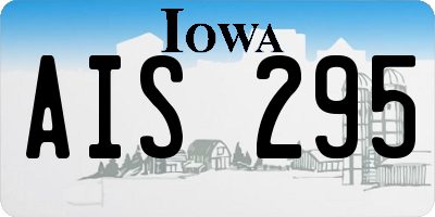 IA license plate AIS295